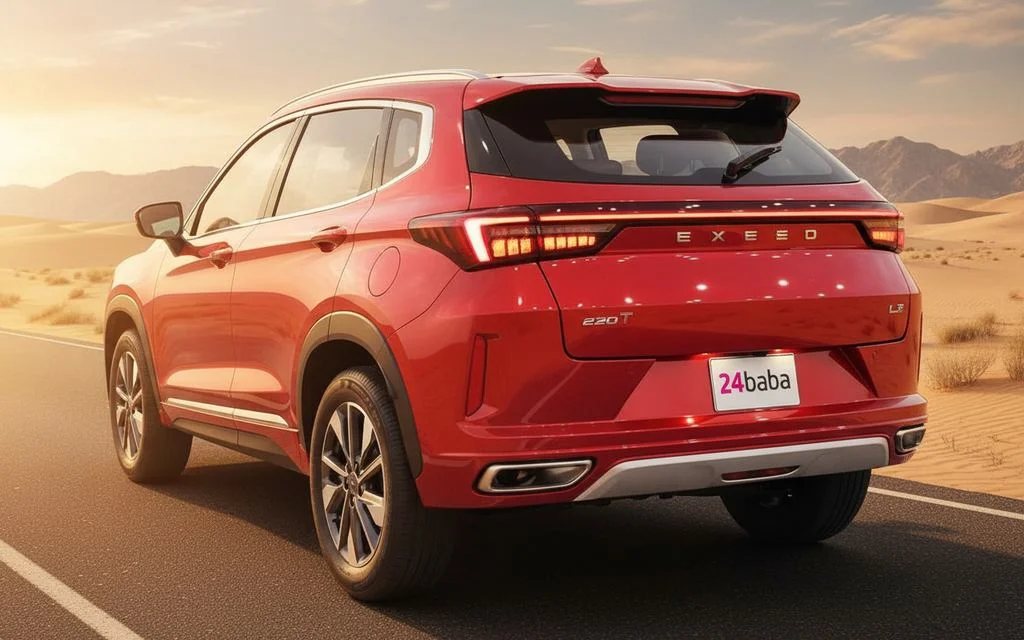 Exeed Lx 2024 Red rear view showing taillights