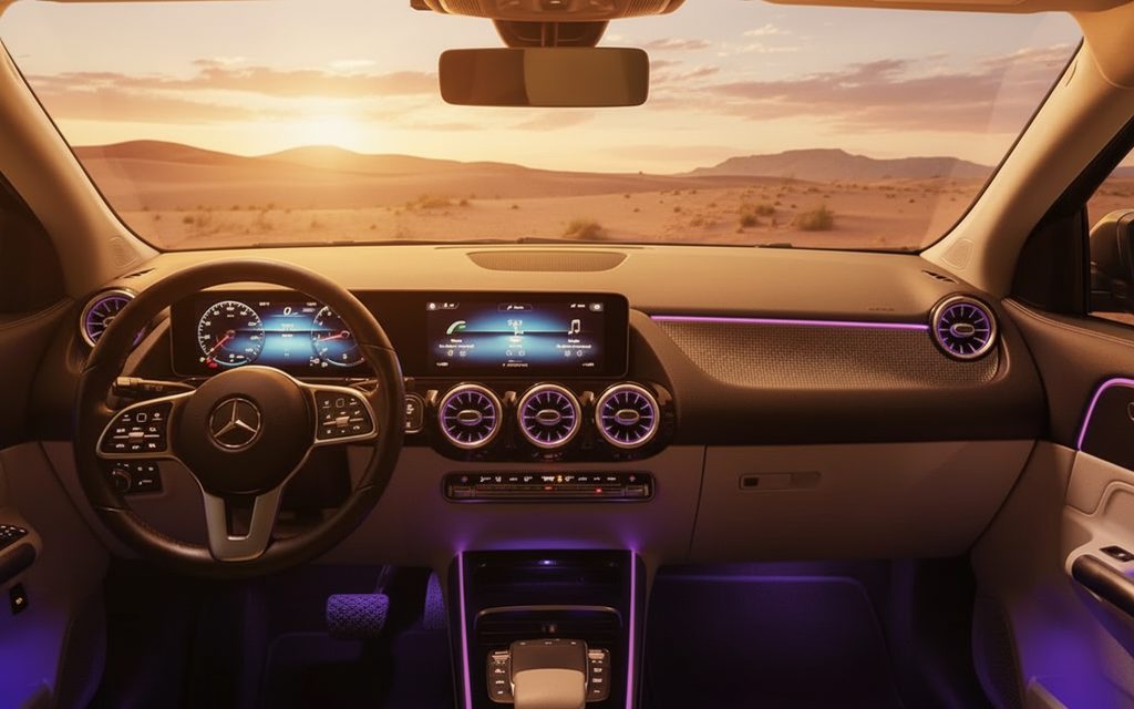 Mercedes Gla250 2022 dashboard and infotainment