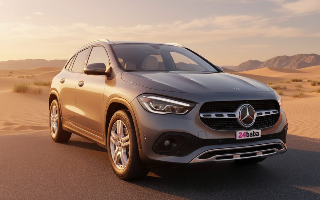 Mercedes Gla250 2022 Grey front view with headlights