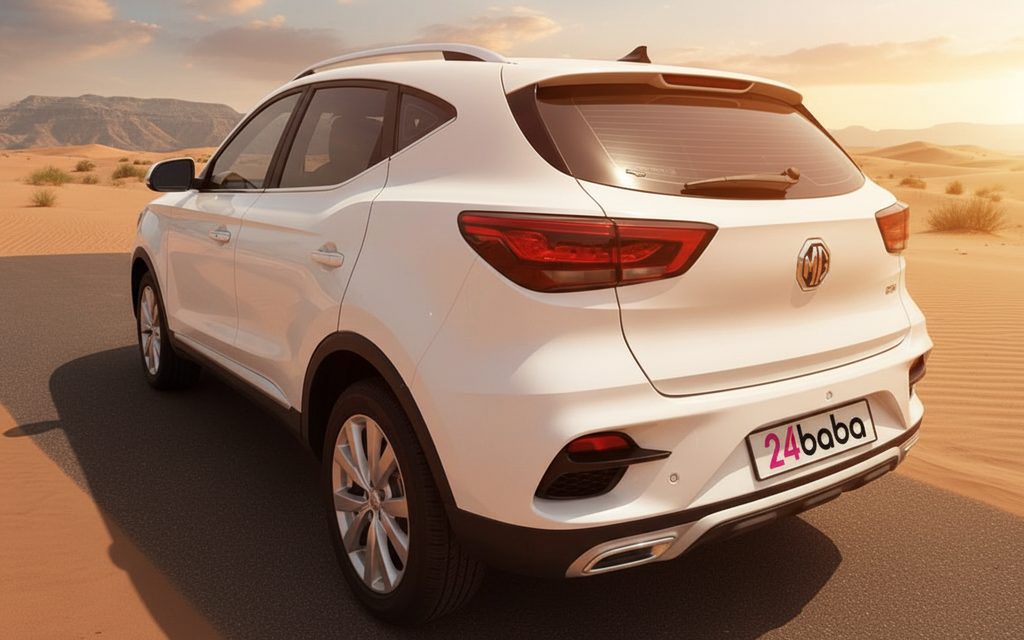Mg Zs 2023 White rear view showing taillights