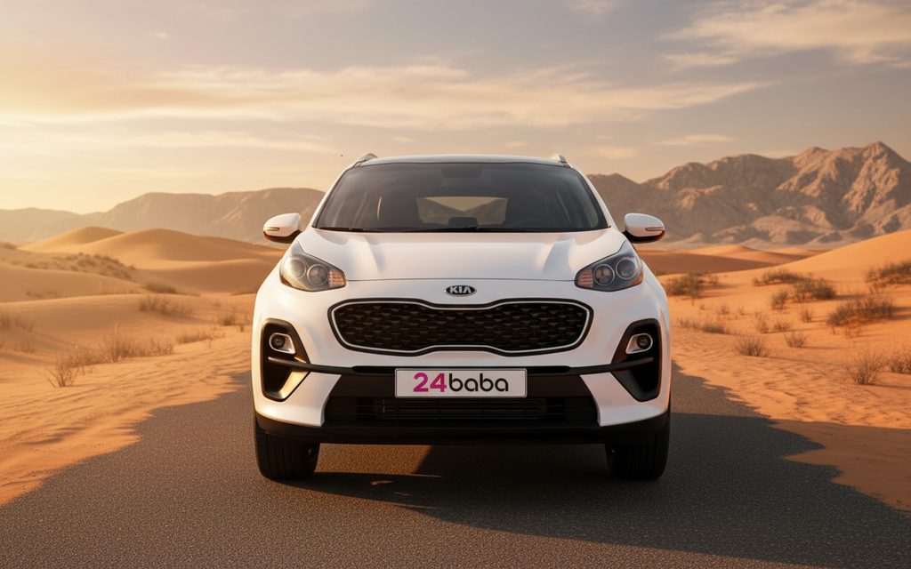 Kia Sportage 2021 White front view with headlights