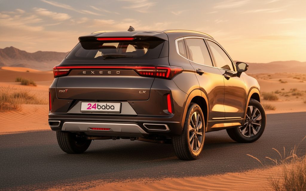 Exeed Lx 2025 Grey rear view showing taillights