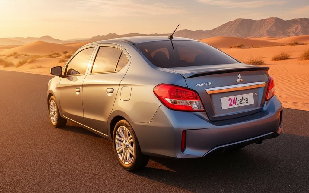 Mitsubishi Attrage 2021 Silver rear view showing taillights