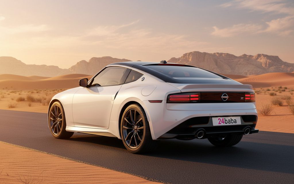 Nissan 370Z 2023 White rear view showing taillights