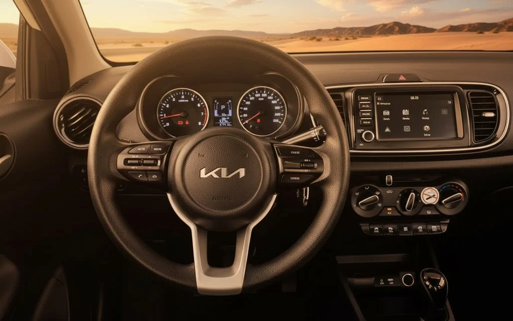 Kia Pegas 2023 interior view showing trim