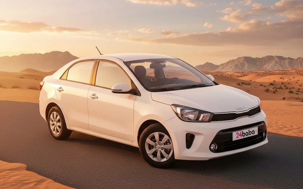 Kia Pegas 2023 White front view with headlights