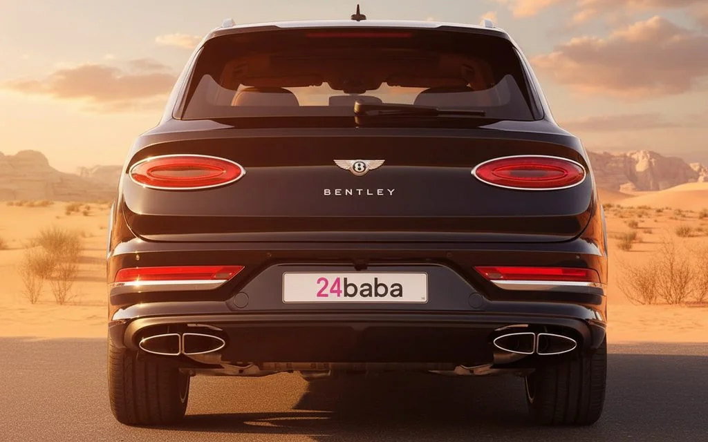 Bentley Bentayga 2024 Black rear view showing taillights