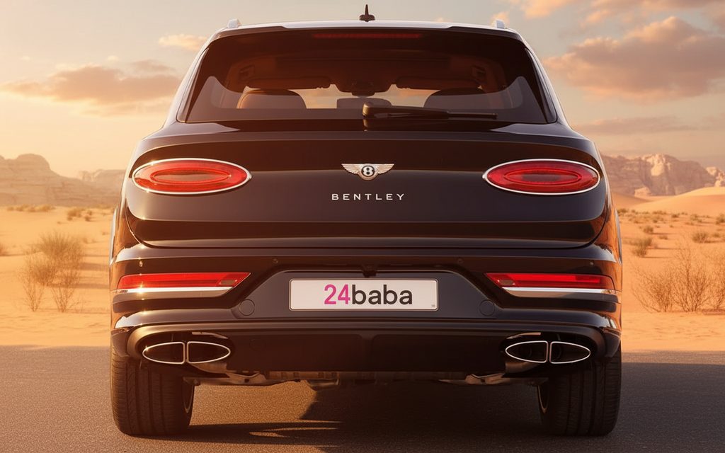 Bentley Bentayga 2024 Black rear view showing taillights