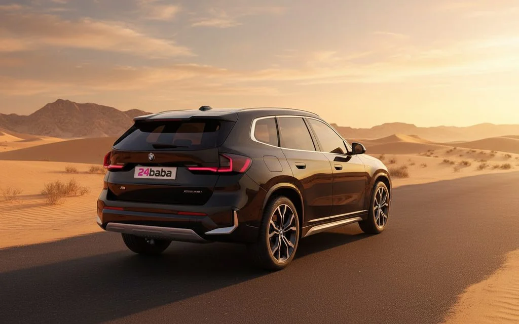 Bmw X1 2024 Black rear view showing taillights