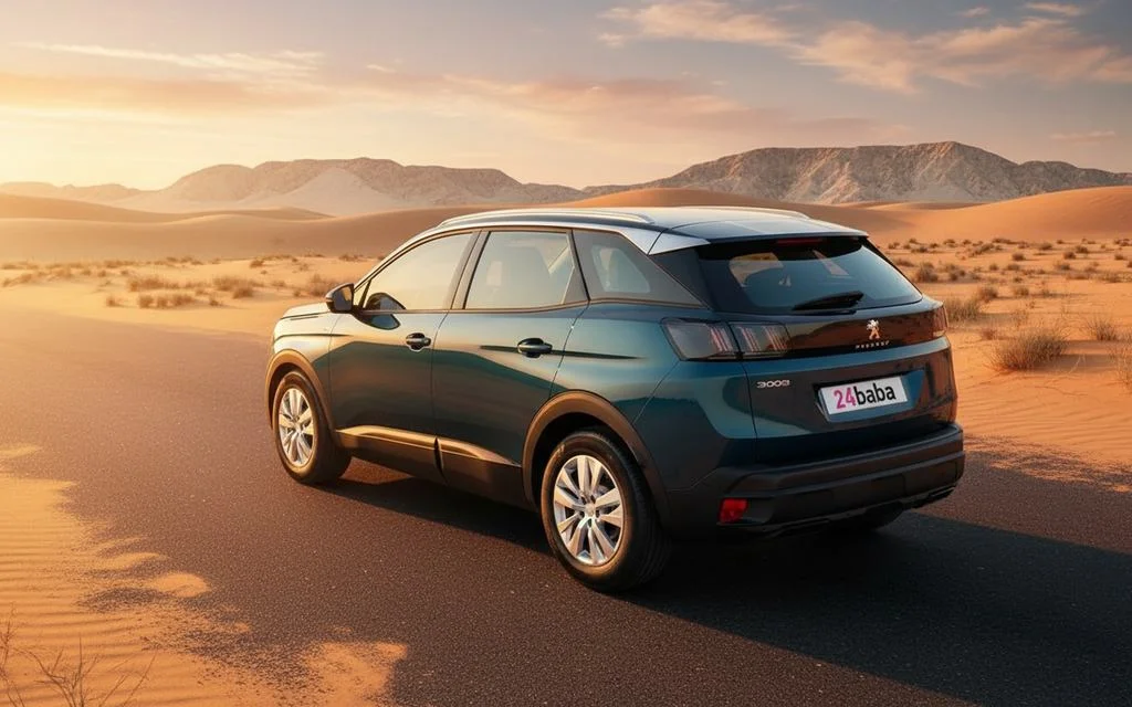 Peugeot 3008 2022 Blue rear view showing taillights