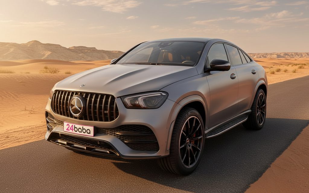 Mercedes Gle53 2022 Grey front view with headlights