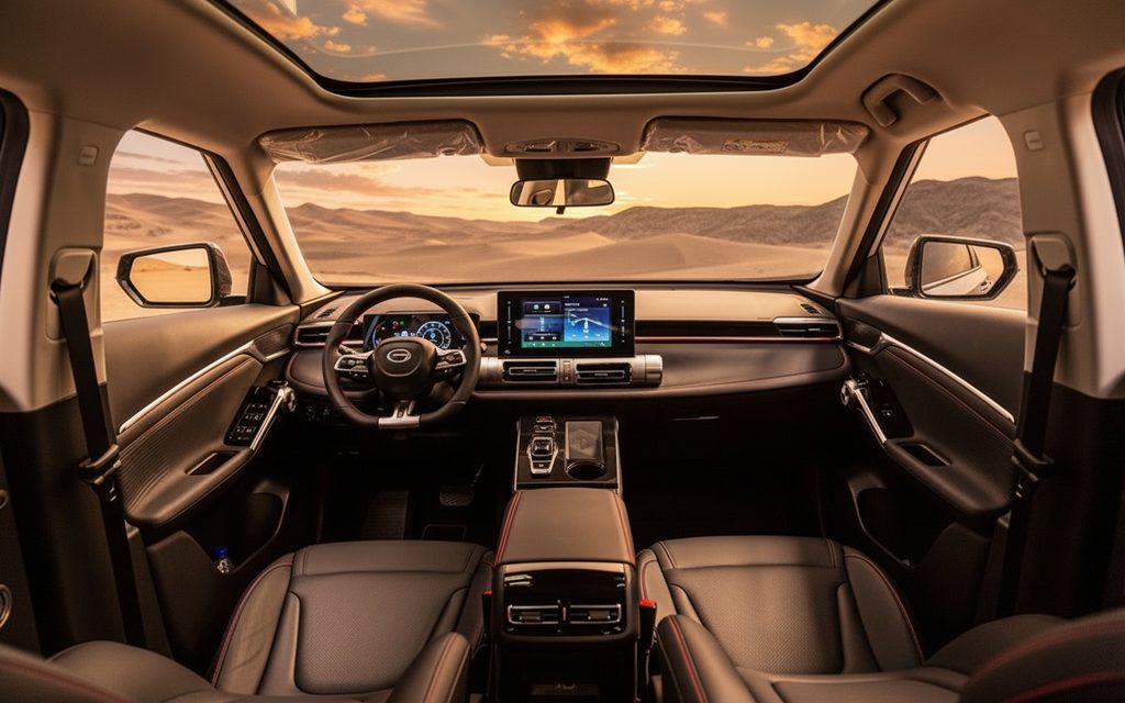 Gac Emkoo 2025 dashboard and infotainment – rental in Dubai