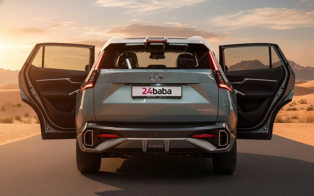 Gac Emkoo 2025 Green rear view showing taillights – rental in Dubai
