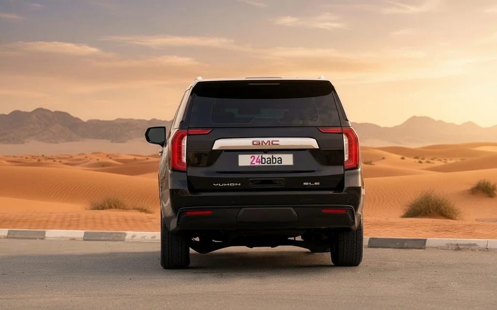 Gmc Yukon 2022 Black rear view showing taillights
