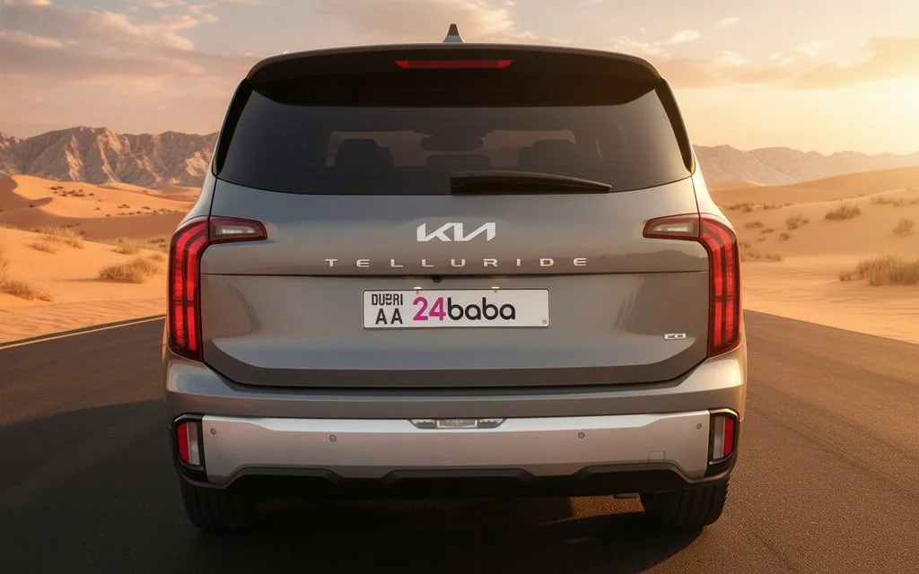 Kia Telluride 2024 Grey rear view showing taillights