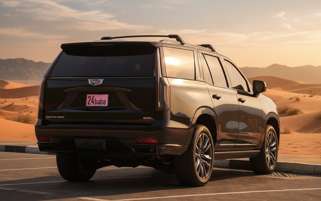 Cadillac Escalade 2023 Black rear view showing taillights