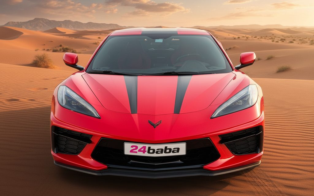 Chevrolet Corvette 2024 Red front view with headlights