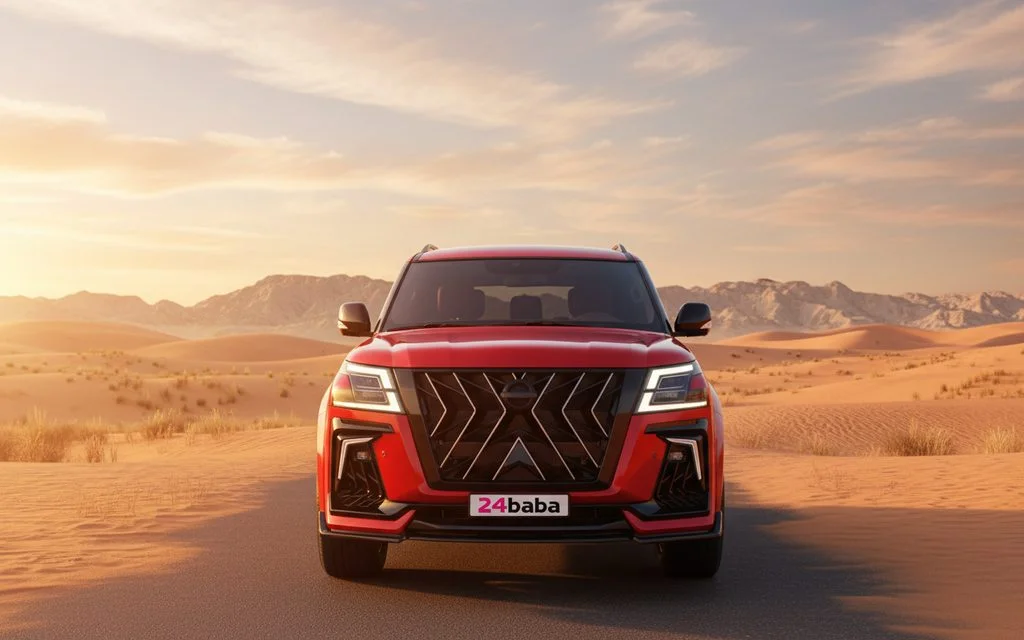 Nissan Patrol 2025 Red front view with headlights
