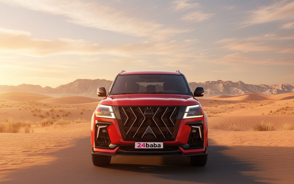 Nissan Patrol 2025 Red front view with headlights