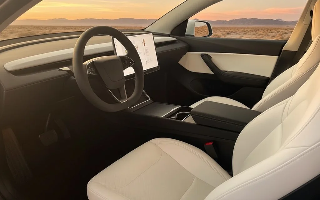 Tesla Model Y 2025 dashboard and infotainment