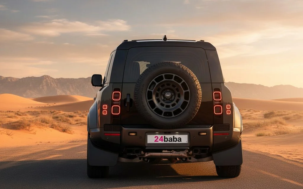 LandRover Defender 2025 Grey rear view showing taillights
