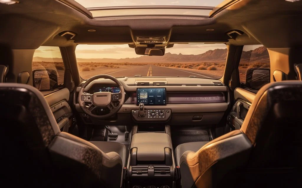 LandRover Defender 2025 interior view showing trim