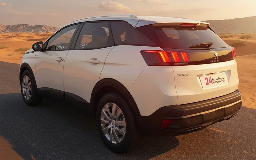Peugeot 3008 2025 White rear view showing taillights