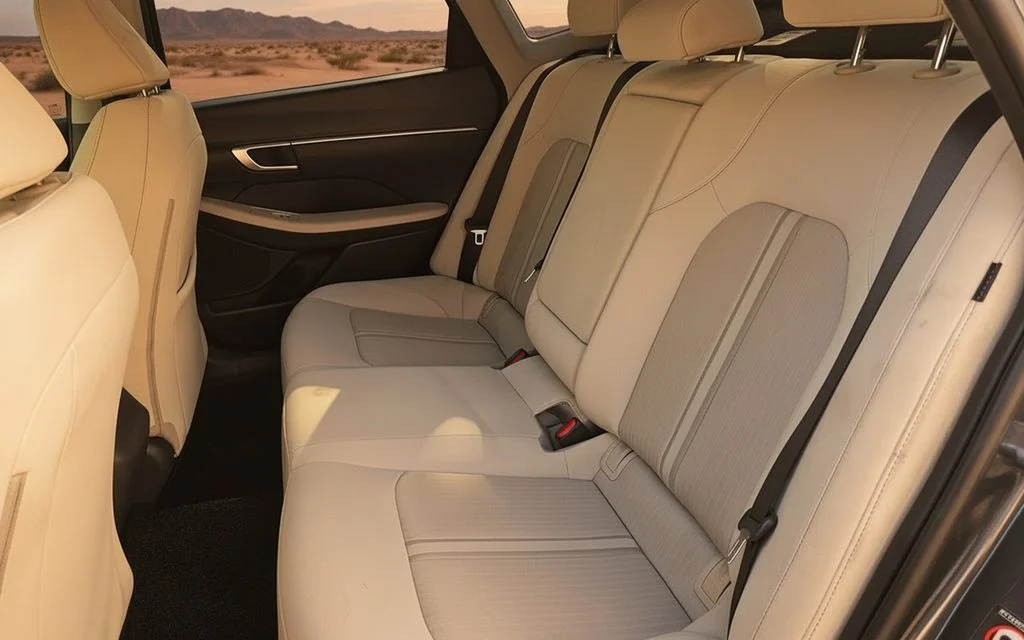 Hyundai Sonata 2021 leather seats and cabin – rental in Dubai