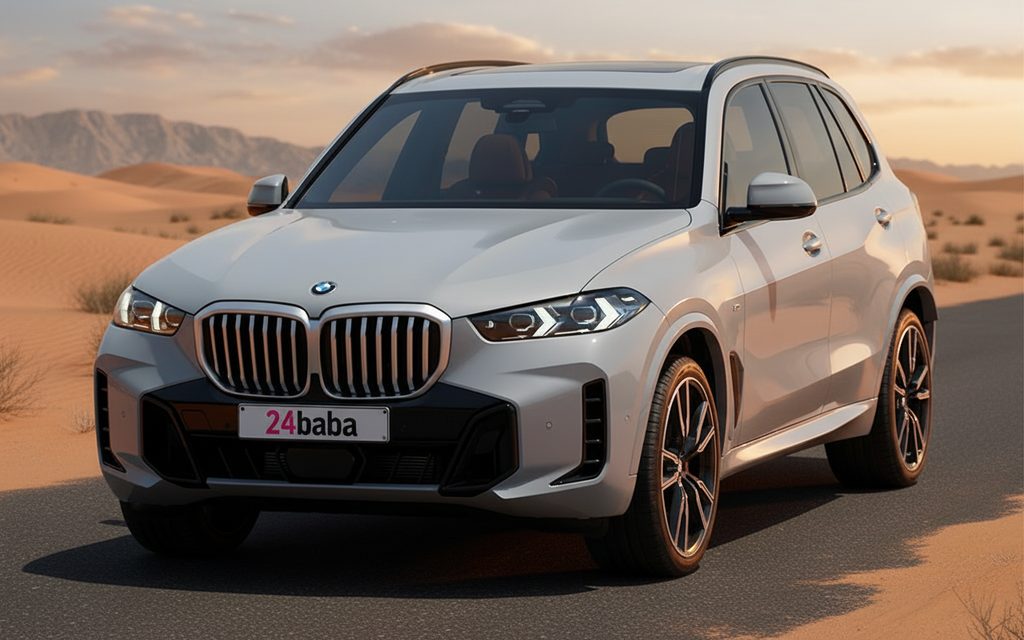 Bmw X5 2025 Grey front view with headlights