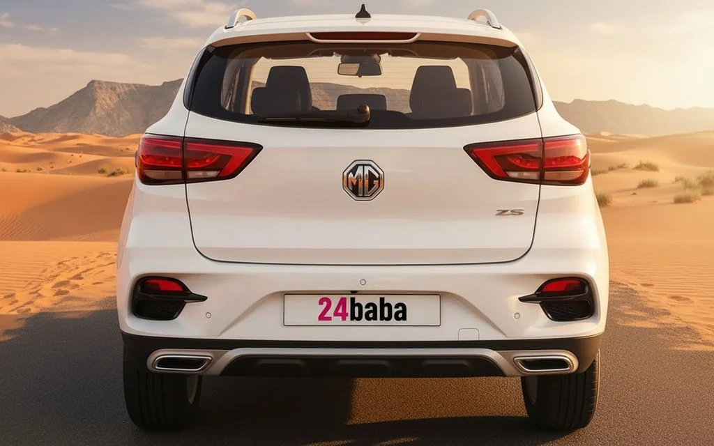 Mg Zs 2024 White rear view showing taillights