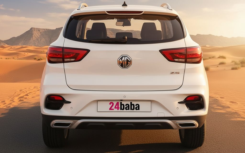 Mg Zs 2024 White rear view showing taillights