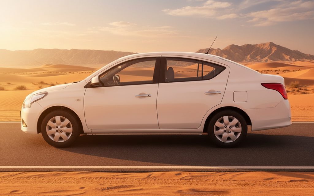 Nissan Sunny 2023 White side profile