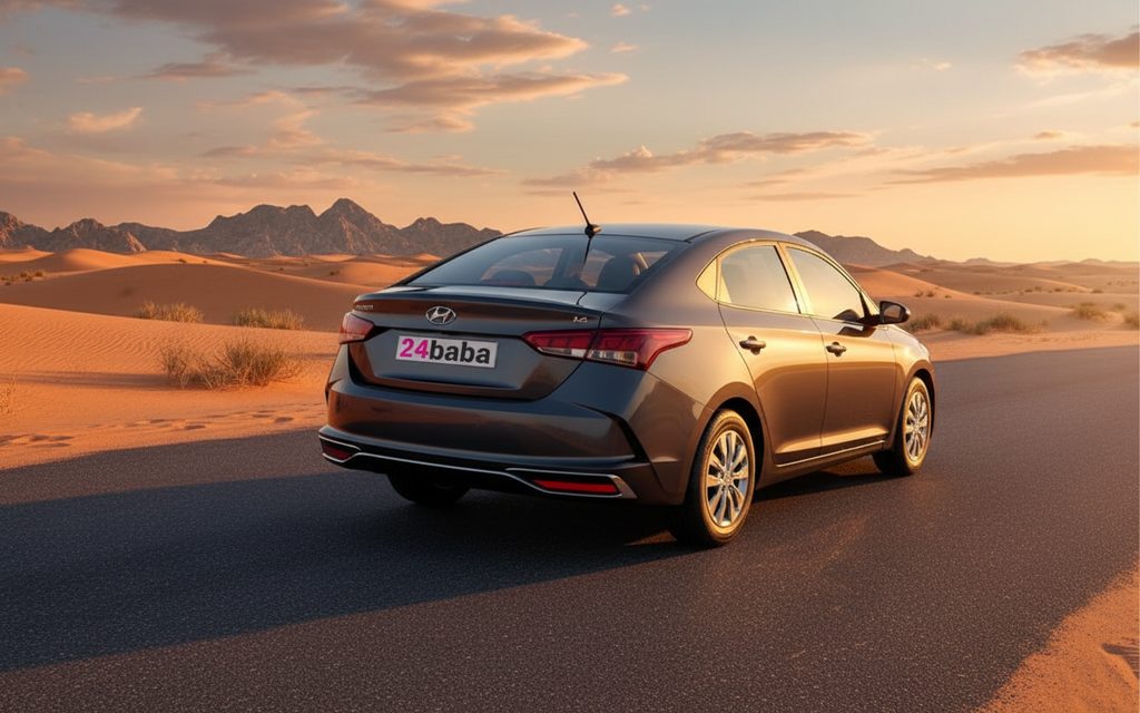 Hyundai Accent 2022 Black rear view showing taillights