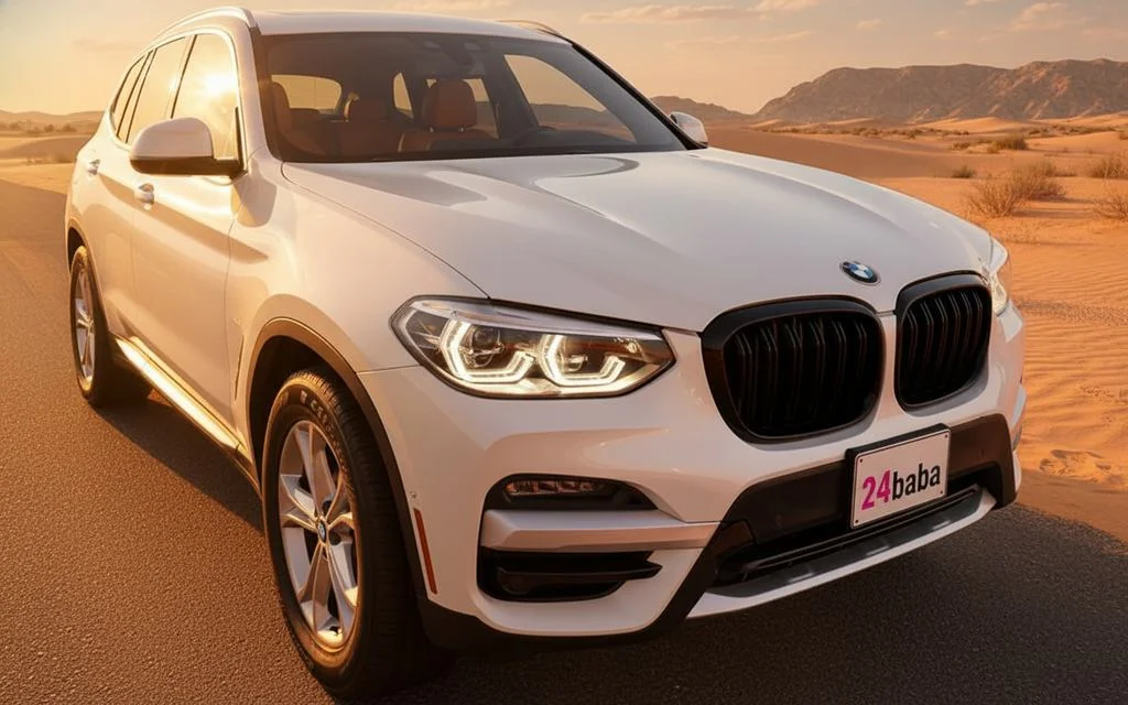 Bmw X3 2021 White front view with headlights