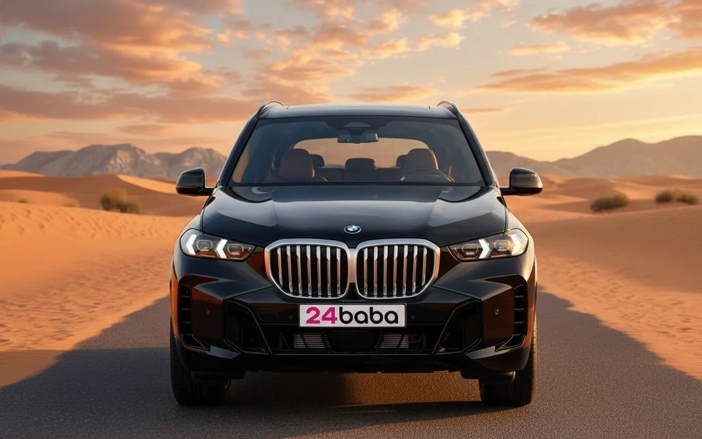 Bmw X5 2024 Black front view with headlights