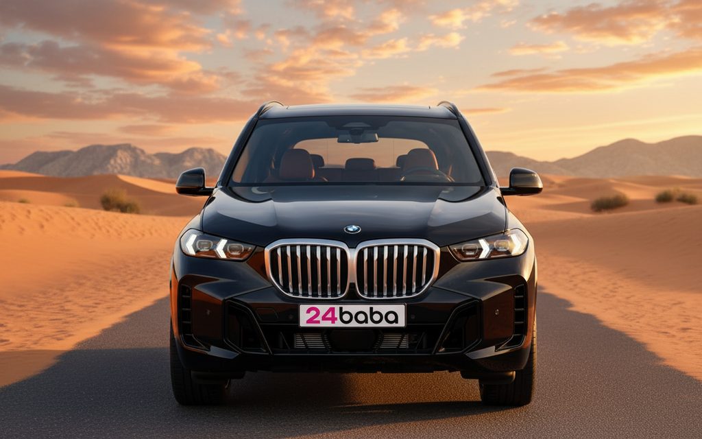 Bmw X5 2024 Black front view with headlights