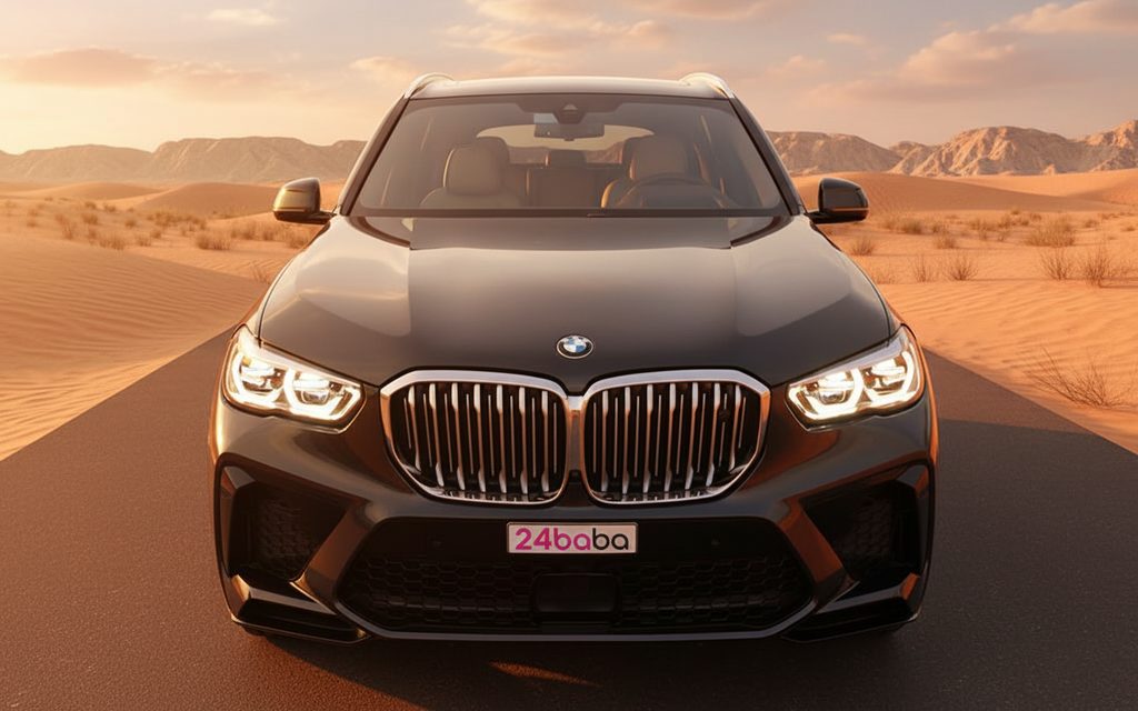 Bmw X5 2023 Grey front view with headlights