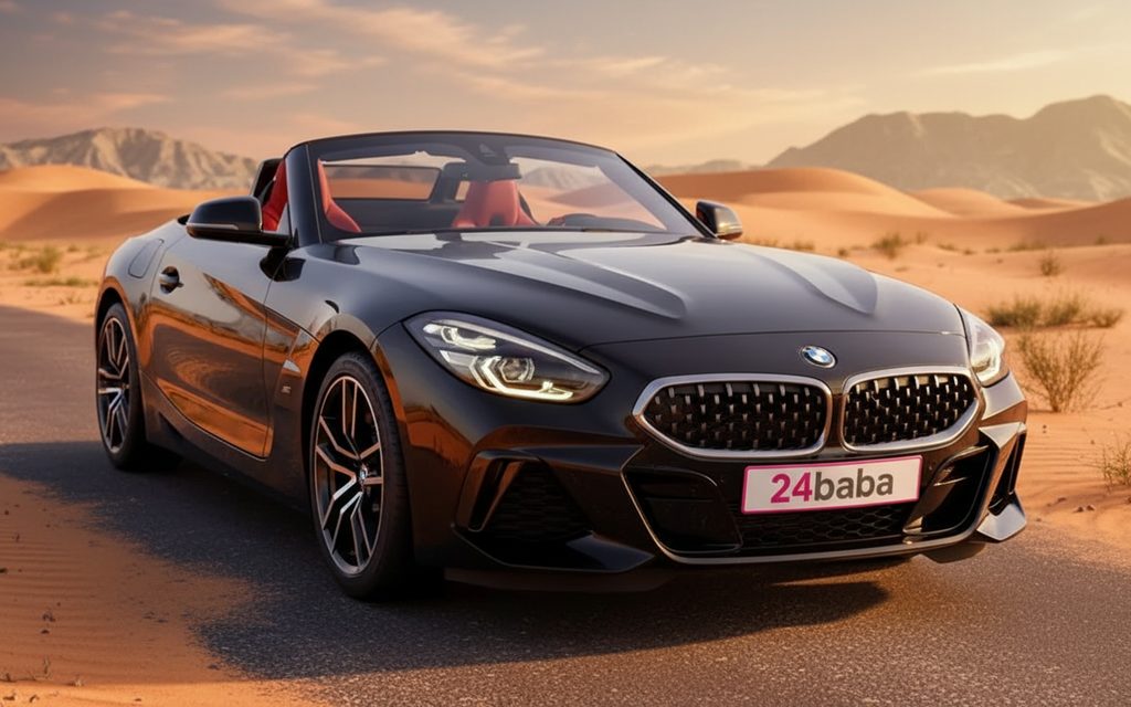 Bmw Z4 2022 Black front view with headlights