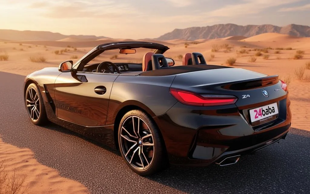 Bmw Z4 2022 Black rear view showing taillights