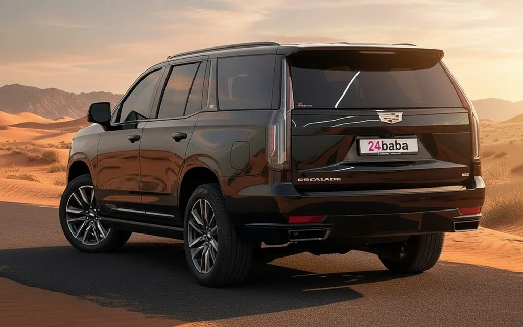 Cadillac Escalade 2022 Black rear view showing taillights