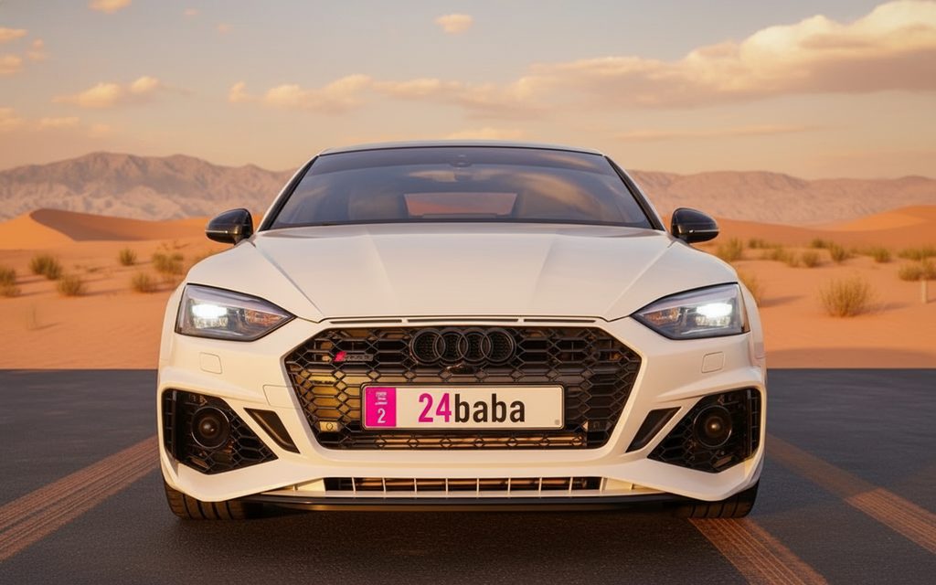 Audi A5 2021 White front view with headlights