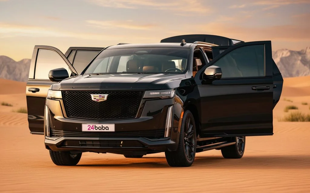 Cadillac Escalade 2023 Black parked outdoor scene