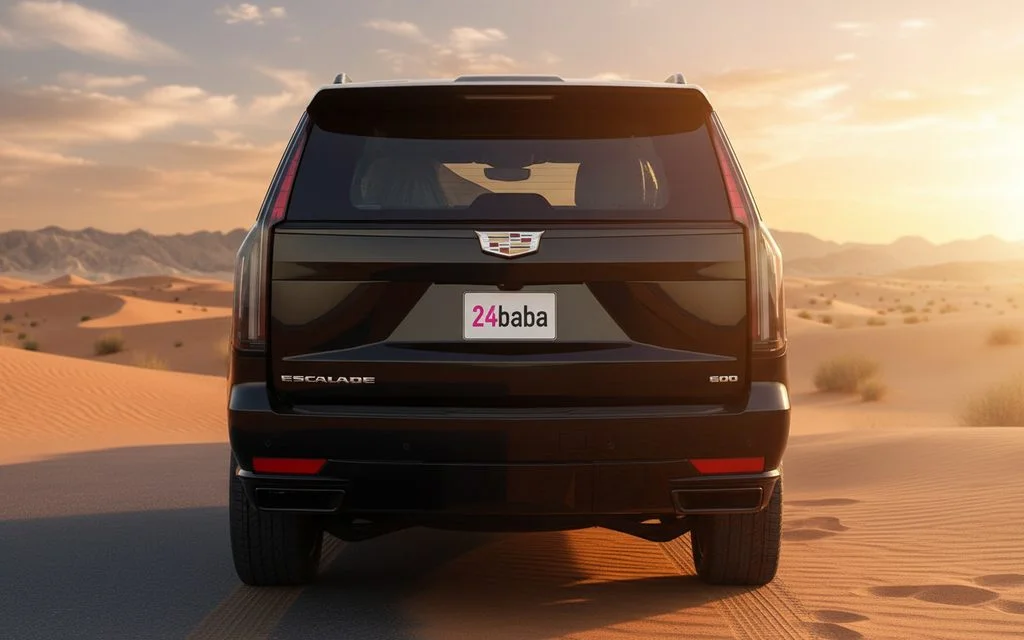 Cadillac Escalade 2024 Black rear view showing taillights