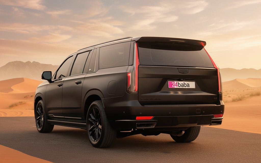 Cadillac Escalade 2024 Black rear view showing taillights