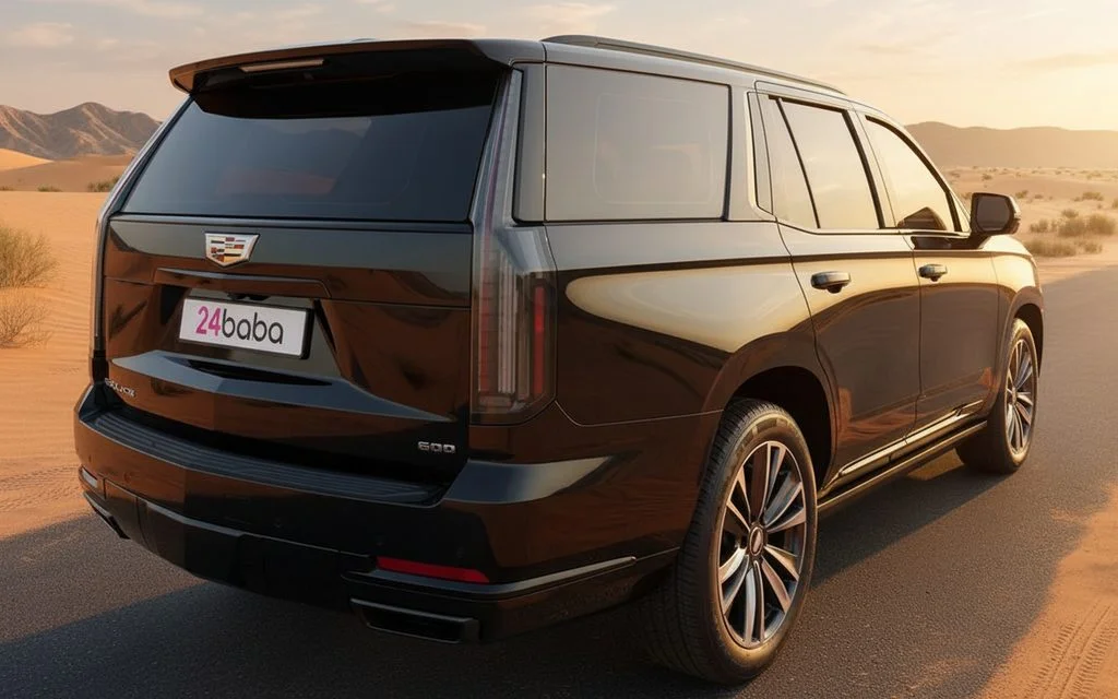 Cadillac Escalade 2025 Black rear view showing taillights