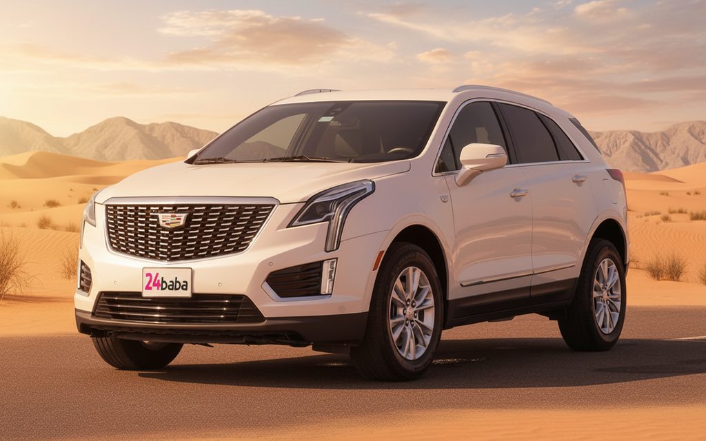 Cadillac Xt5 2021 White front view with headlights