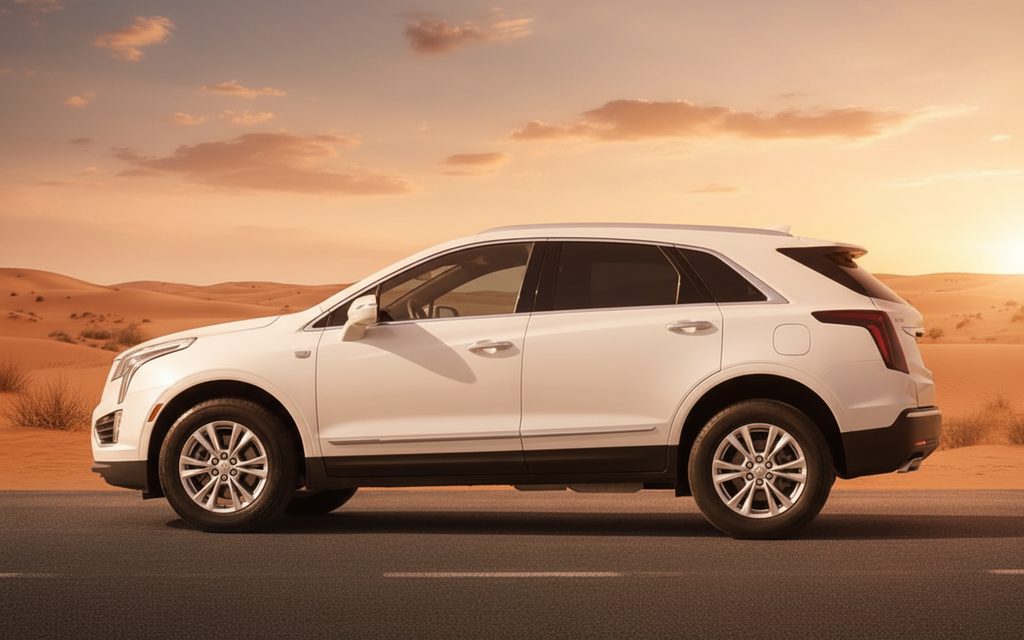 Rent Cadillac Xt5 2021 White side view