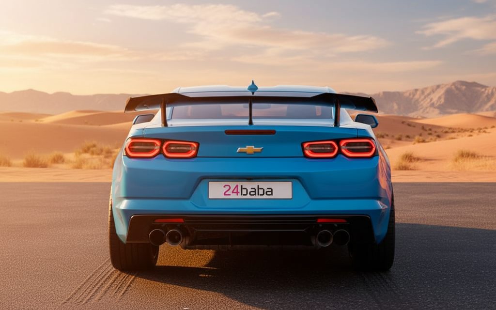 Chevrolet Camaro 2025 Blue rear view showing taillights