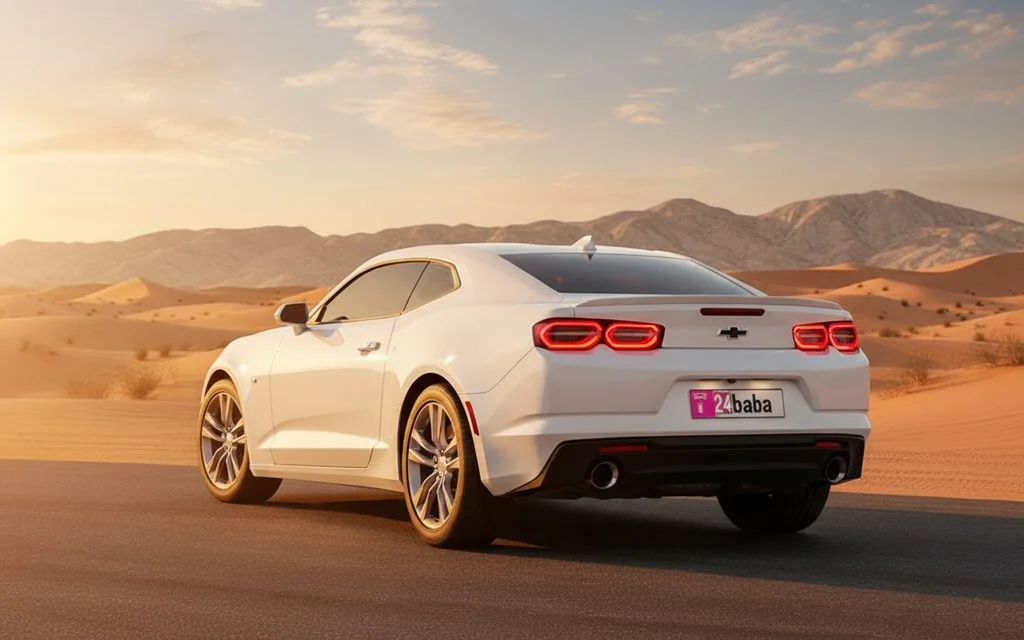 Chevrolet Camaro 2021 White rear view showing taillights