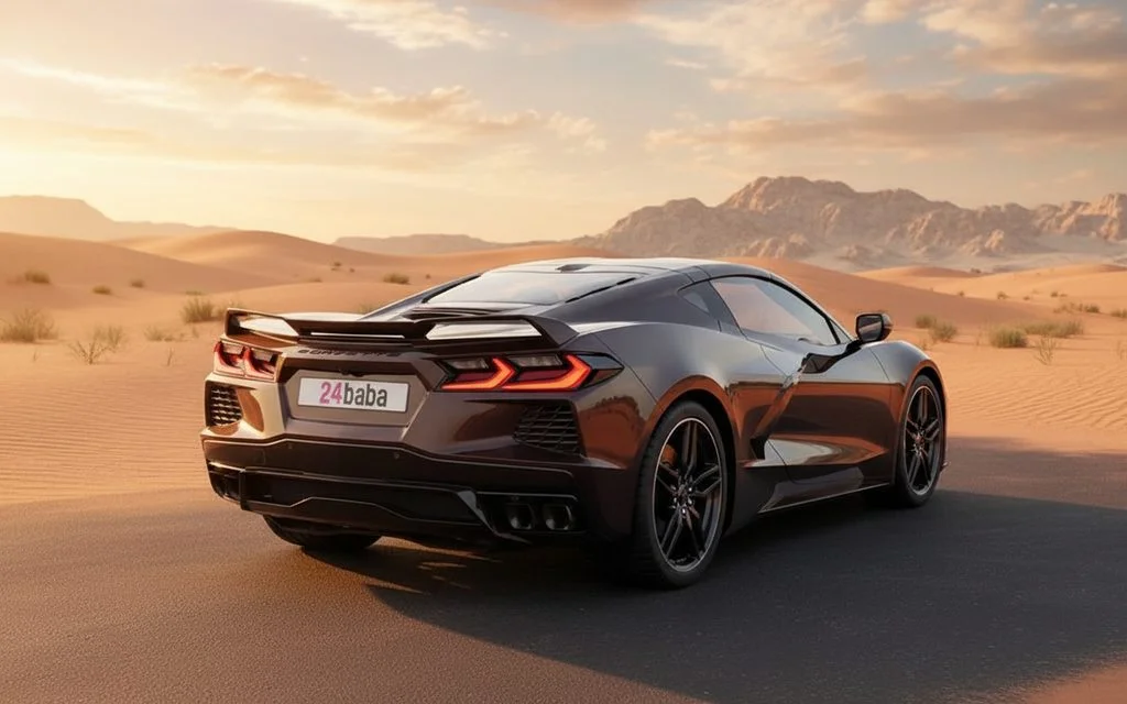 Chevrolet Corvette 2023 Brown rear view showing taillights